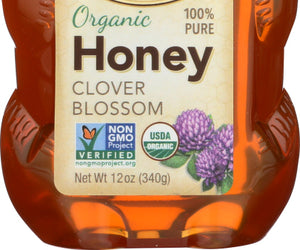 Glory Bee: Honey Clover Squeeze Bear Organic, 12 Oz