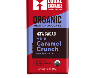 Equal Exchange: Organic Milk Chocolate Caramel Crunch With Sea Salt 43% Cacao, 2.8 Oz