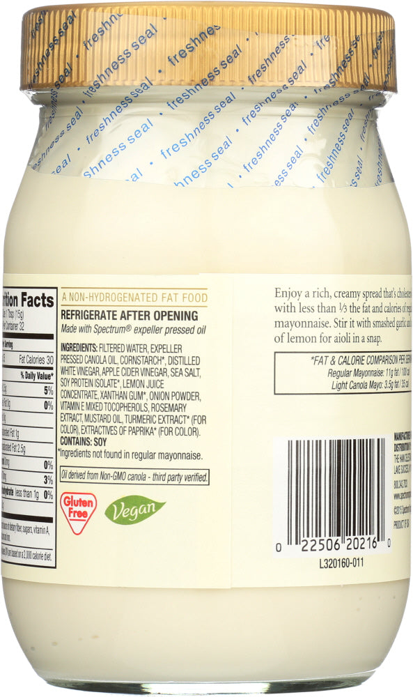 Spectrum Naturals: Light Canola Mayo Vegan, 16 Oz