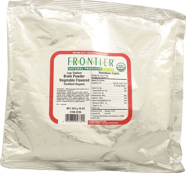 Frontier Co-op: Low Sodium Vegetable Flavored Broth Powder, 16 Oz - RubertOrganics