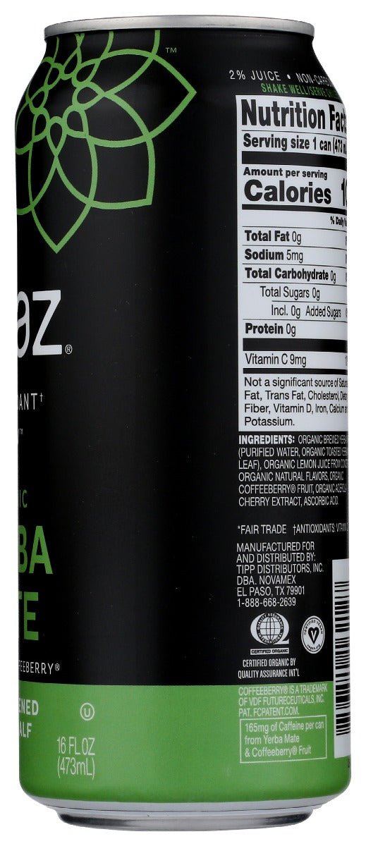 Steaz: Organic Unsweetened Half & Half Yerba Mate, 16 Oz