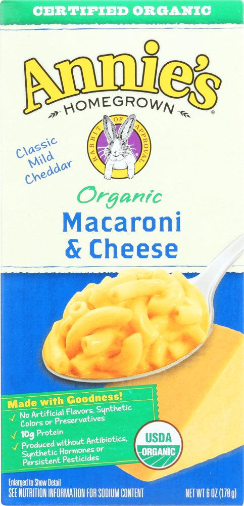 Annie's Homegrown: Organic Macaroni & Cheese Classic Mild Cheddar, 6 Oz - RubertOrganics