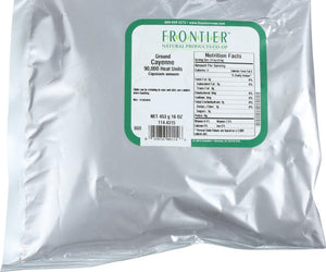 Frontier Natural Products: Ground Cayenne 90000 Heat Units, 16 Oz - RubertOrganics