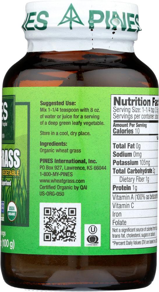 Pines: International Wheat Grass Powder, 3.5 Oz - RubertOrganics