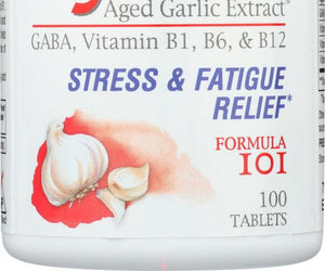 Kyolic: Aged Garlic Extract Stress And Fatigue Relief Formula 101, 100 Tablets - RubertOrganics