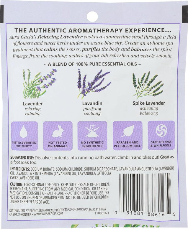 Aura Cacia: Aromatherapy Mineral Bath Relaxing Lavender, 2.5 Oz - RubertOrganics