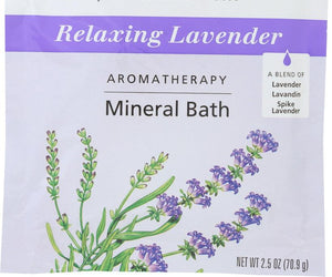 Aura Cacia: Aromatherapy Mineral Bath Relaxing Lavender, 2.5 Oz - RubertOrganics