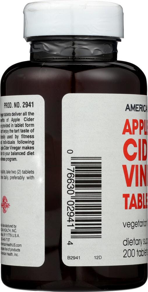 American Health: Apple Cider Vinegar Tablets, 200 Tablets - RubertOrganics