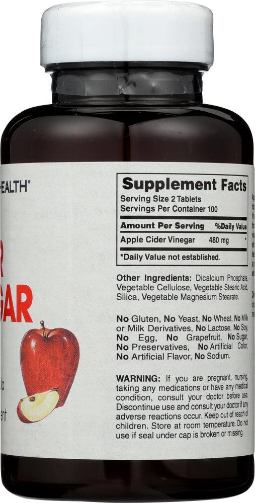 American Health: Apple Cider Vinegar Tablets, 200 Tablets - RubertOrganics