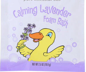 Aura Cacia: Lavender Essential Oil Calming Foam Bath, 2.5 Oz - RubertOrganics