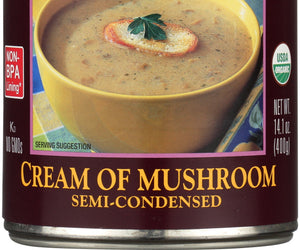 Amy's: Organic Soup Semi-condensed Cream Of Mushroom, 14.1 Oz