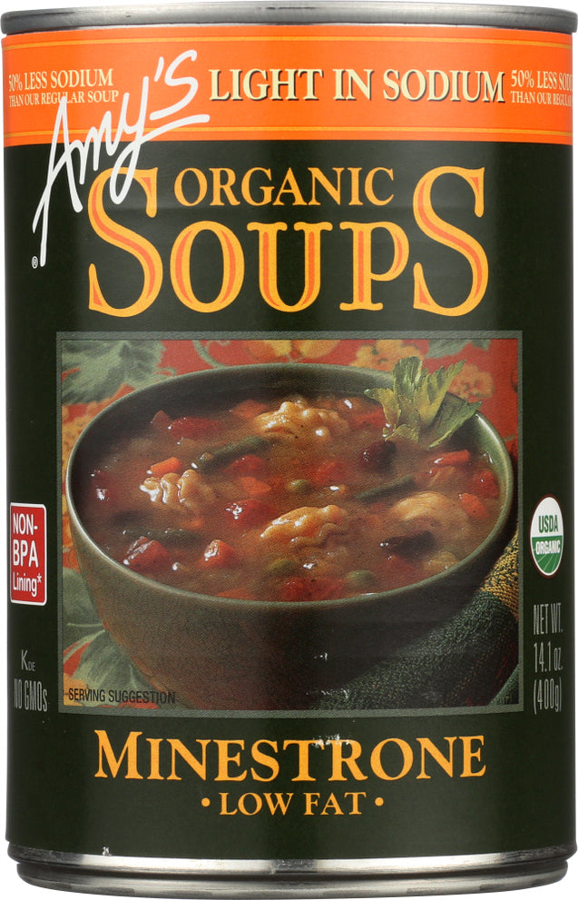 Amy's: Organic Soup Low Fat Minestrone Light In Sodium, 14.1 Oz