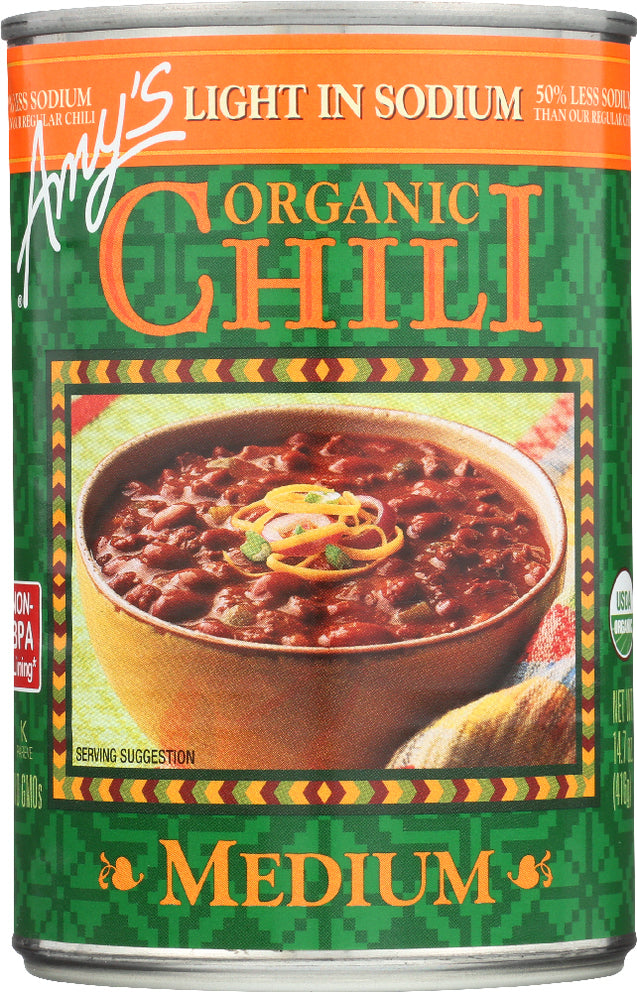 Amy's: Organic Chili Light In Sodium Medium, 14.7 Oz