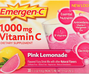 Emergen-c: Vitamin C Fizzy Drink Mix Pink Lemonade, 30 Packets - RubertOrganics