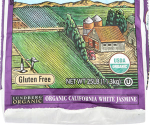 Lundberg: Organic California White Jasmine Rice, 25 Lb
