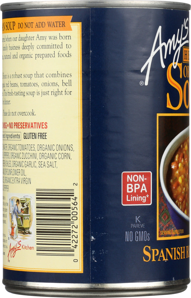 Amy's: Organic Hearty Spanish Rice & Red Bean Soup, 14.7 Oz