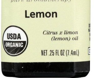 Aura Cacia: Organic Lemon Essential Oil, 0.25 Oz - RubertOrganics