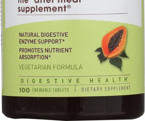 American Health: Papaya Enzyme With Chlorophyll Chewable, 100 Tablets - RubertOrganics