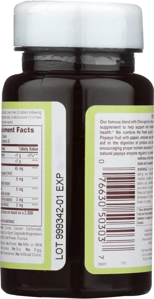 American Health: Papaya Enzyme With Chlorophyll Chewable, 100 Tablets - RubertOrganics