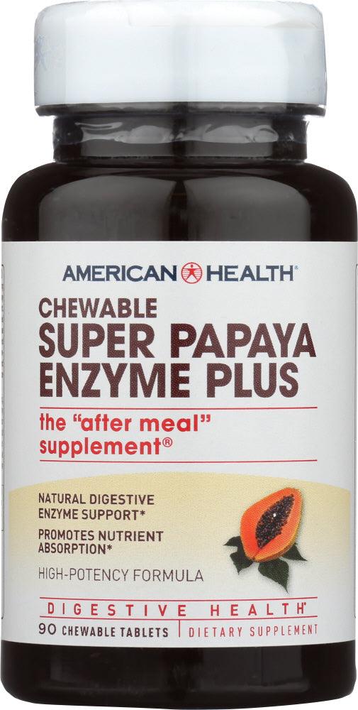 American Health: Chewable Super Papaya Enzyme Plus, 90 Tablets - RubertOrganics