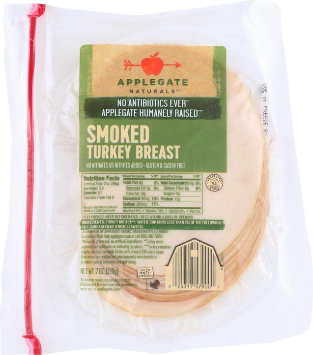 Applegate: Naturals Smoked Turkey Breast, 7 Oz - RubertOrganics
