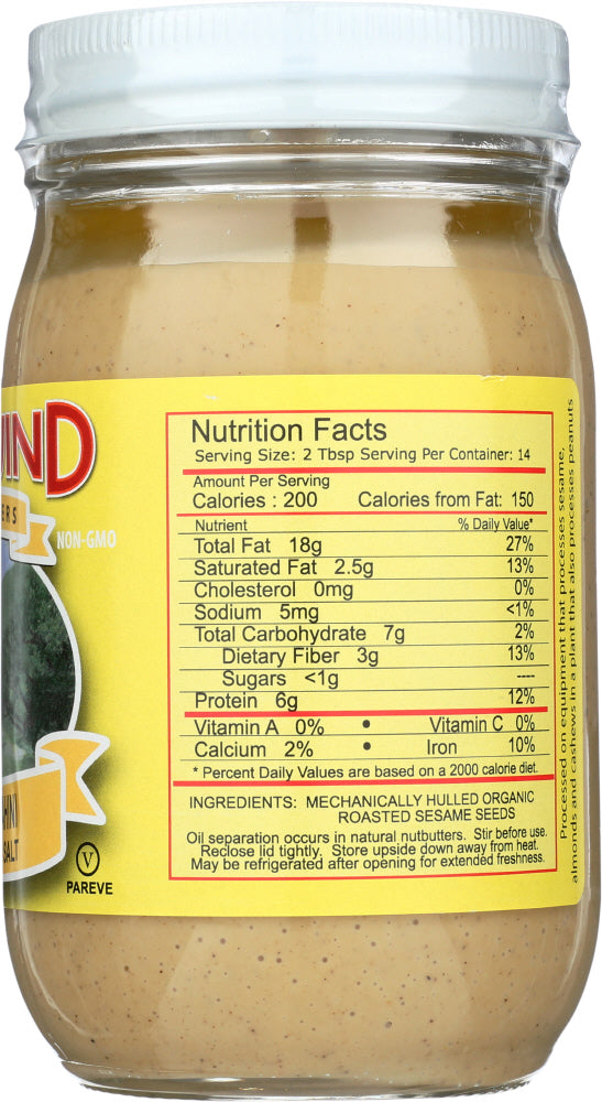 East Wind: Nut Butter Organic Tahini, 16 Oz