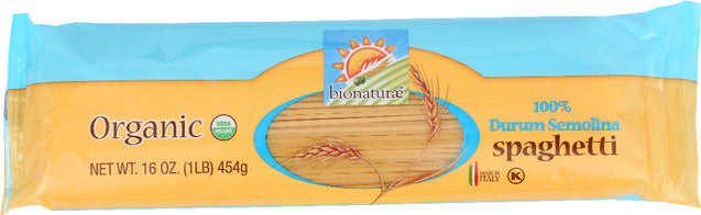 Bionaturae: Organic Durum Semolina Pasta Spaghetti, 16 Oz