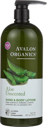 Avalon Organics: Hand & Body Lotion Aloe Unscented, 32 Oz - RubertOrganics