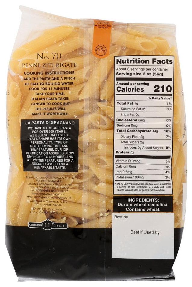 Garofalo: Penne Ziti Rigate Pasta, 1 Lb - RubertOrganics