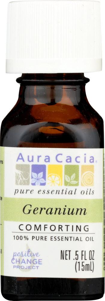 Aura Cacia: 100% Pure Essential Oil Geranium, 0.5 Oz - RubertOrganics