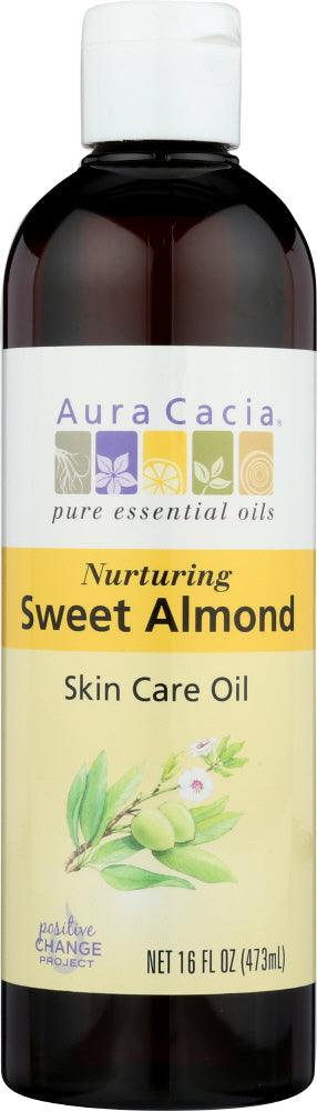 Aura Cacia: Natural Skin Care Oil With Vitamin E Nurturing Sweet Almond, 16 Oz - RubertOrganics