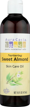 Aura Cacia: Natural Skin Care Oil With Vitamin E Nurturing Sweet Almond, 16 Oz - RubertOrganics