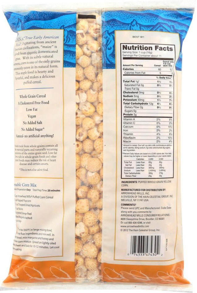 Arrowhead Mills: Natural Puffed Corn Cereal, 6 Oz - RubertOrganics