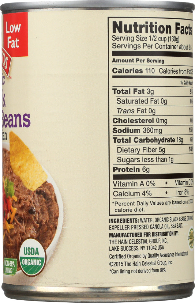 Little Bear: Bearitos Organic Refried Black Beans Vegetarian, 16 Oz