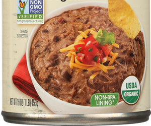 Little Bear: Bearitos Organic Refried Black Beans Vegetarian, 16 Oz