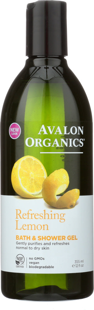 Avalon Organics: Bath & Shower Gel Lemon, 12 Oz