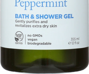 Avalon Organics: Bath & Shower Gel Peppermint, 12 Oz
