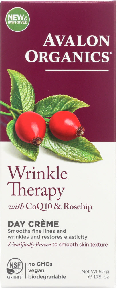 Avalon Organics: Wrinkle Therapy With Coq10 & Rosehip Day Creme, 1.75 Oz