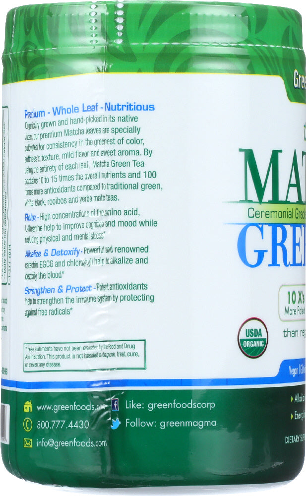 Green Foods: Organic Matcha Green Tea, 11 Oz