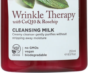 Avalon Organics: Wrinkle Therapy Cleansing Milk With Coq10 & Rosehip, 8.5 Oz