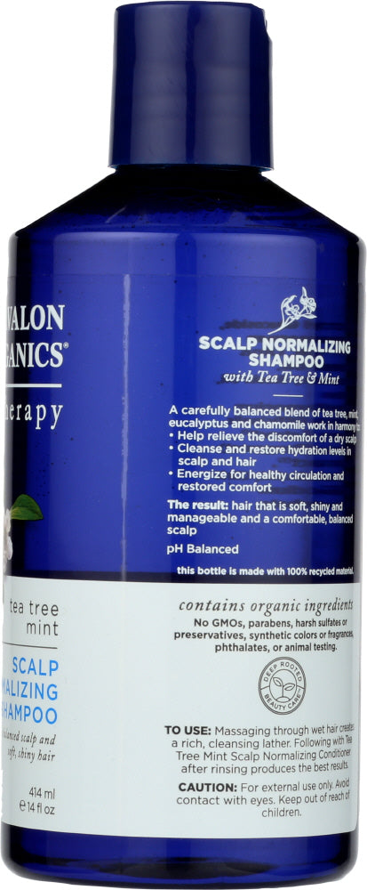 Avalon Organics: Scalp Normalizing Shampoo Tea Tree Mint Therapy, 14 Oz