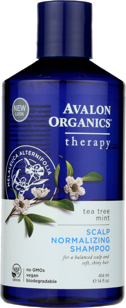 Avalon Organics: Scalp Normalizing Shampoo Tea Tree Mint Therapy, 14 Oz