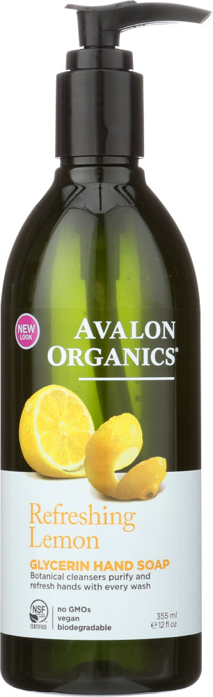 Avalon Organics: Glycerin Hand Soap Lemon, 12 Oz