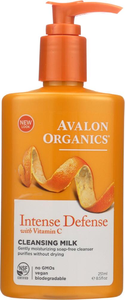 Avalon Organics: Intense Defense Vitamin C Renewal Hydrating Cleansing Milk, 8.5 Oz - RubertOrganics