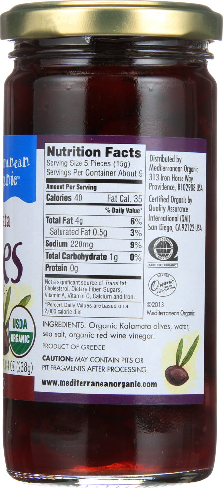 Mediterranean Organics: Organic Pitted Kalamata Olives, 8.1 Oz