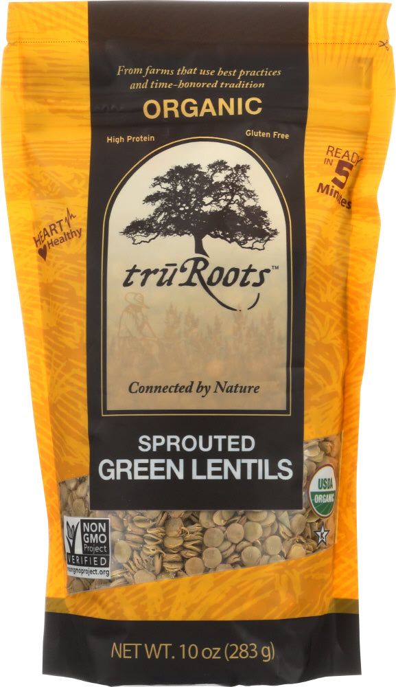 Truroots: Organic Sprouted Green Lentil, 10 Oz