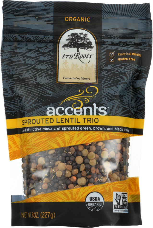 Truroots: Organic Accents Sprouted Lentil Trio, 8 Oz