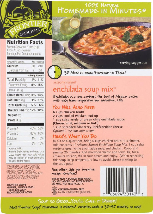 Frontier Soup: Arizona Sunset Enchilada Soup Mix 5.75 Oz - RubertOrganics