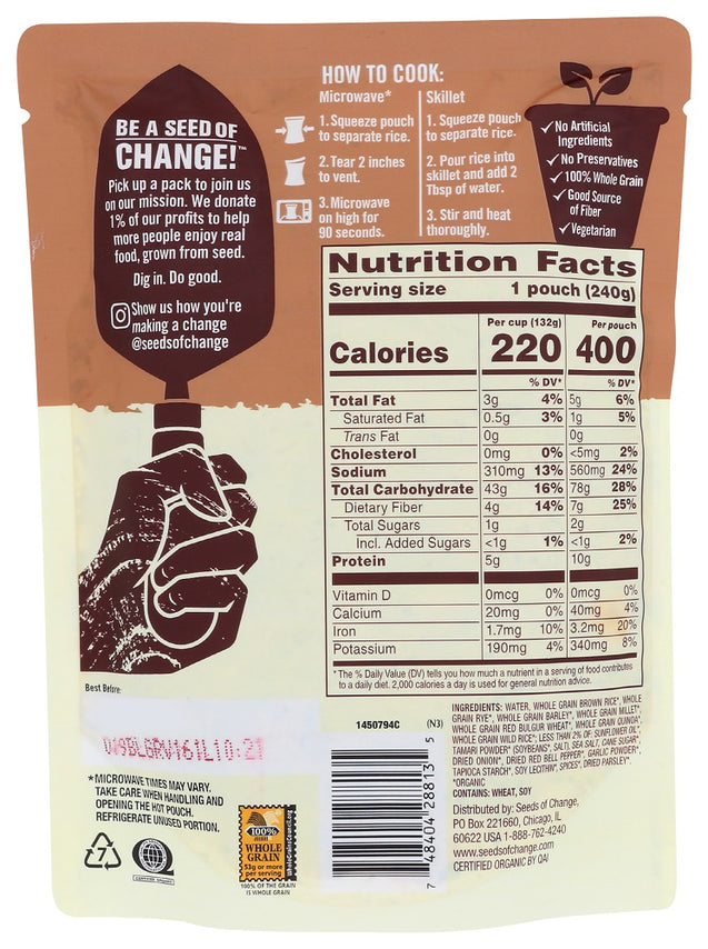 Seeds Of Change: Organic Seven Whole Grains, 8.5 Oz