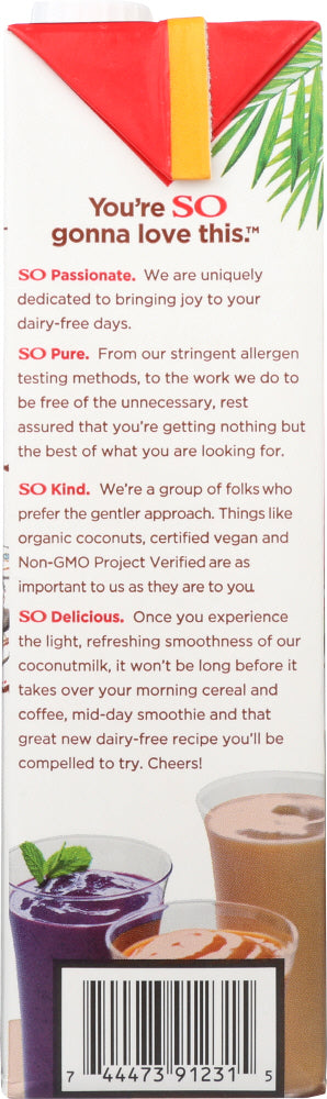 So Delicious: Organic Coconut Milk Dairy Free Original, 32 Oz